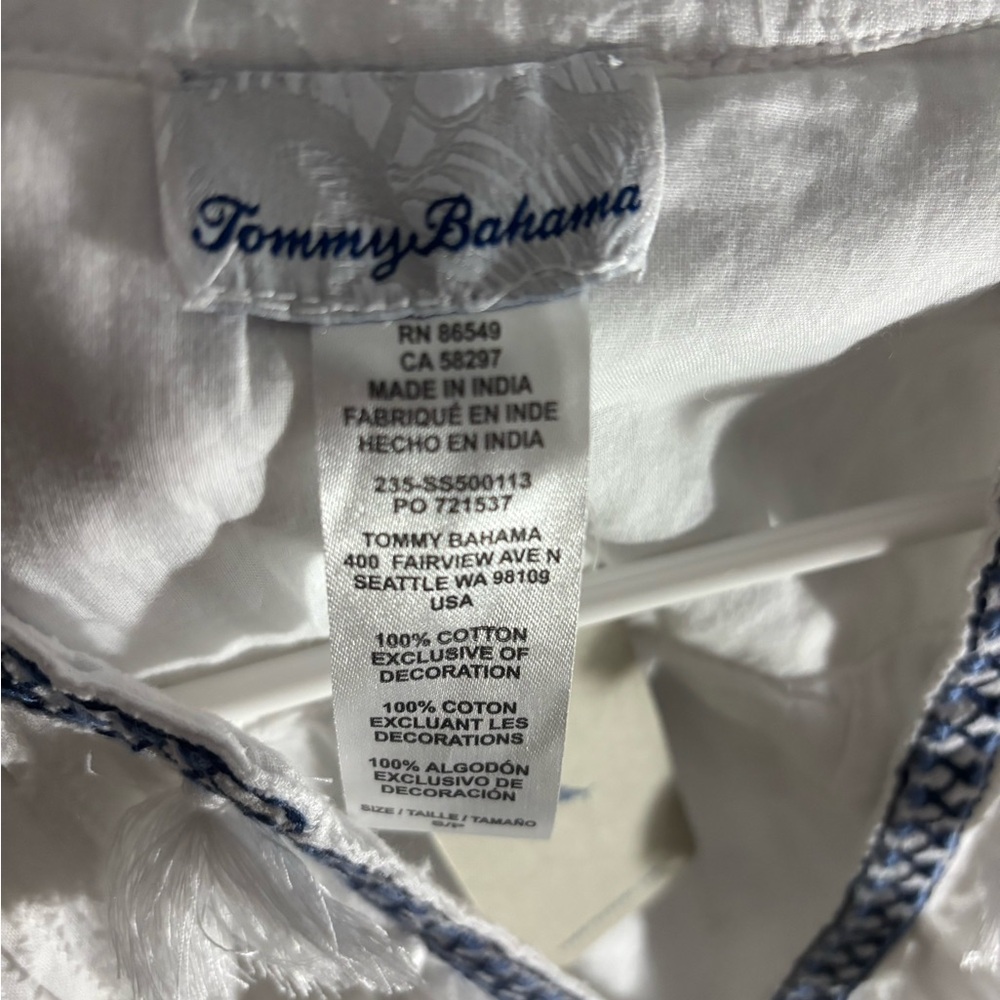 Tommy Bahama White and Blue jaquered tiered dress size small nwt - Picture 3 of 6